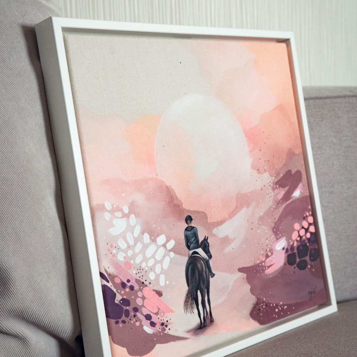 Wedding-Painting – Hochzeitsmalerei – Künstlerisches Gästebuch Eine Person malt auf einer Leinwand mit verschiedenen Farben und Pinselstrichen.